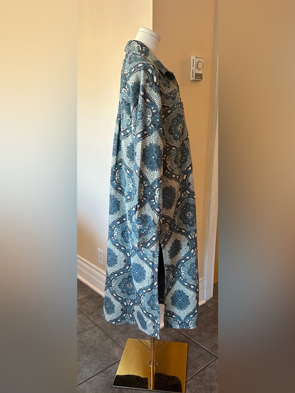 FREE PEOPLE x We The Free Brick Lane Jacquard Maxi Shirt Jacket size medium - Picture 13 of 16